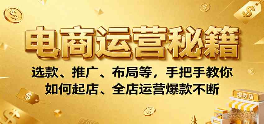 电商运营秘籍：选款、推广、布局等，手把手教你如何起店、全店运营爆款不断-领学通
