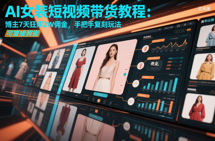 AI女装短视频带货教程：博主7天狂賺2W佣金，手把手复刻玩法，可直接照搬-领学通