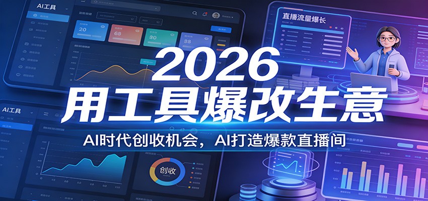 2026用工具爆改生意，AI时代创收机会，AI打造爆款直播间-领学通