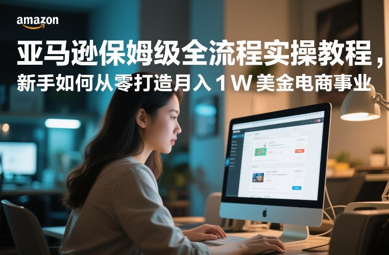 亚马逊保姆级全流程实操教程，新手如何从零打造月入1W美金电商事业-领学通