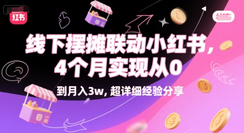 线下摆摊联动小红书，4 个月实现从 0 到月入3w，超详细经验分享-领学通