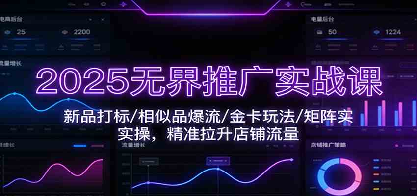 2025无界推广实战课：新品打标/相似品爆流/金卡玩法/矩阵实操，精准拉升店铺流量-领学通