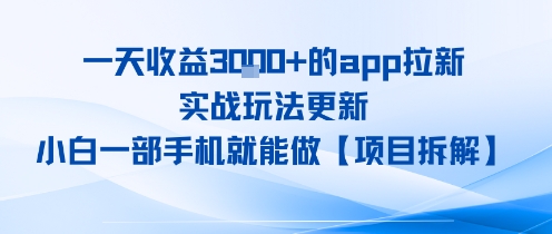 一天收益1k+的app拉新，实战玩法更新，小白一部手机就能做【项目拆解】-领学通