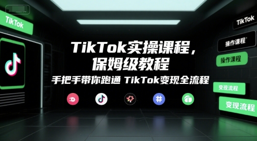 TikTok实操课程，保姆级教程，手把手带你跑通TikTok变现全流程-领学通