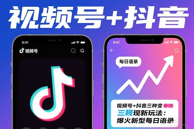 视频号+抖音三种变现新玩法：爆火新型每日语录，賺麻了-领学通