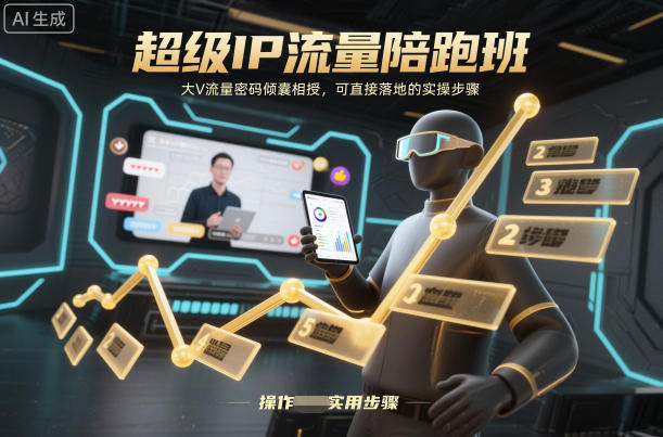 超级IP流量陪跑班,大V流量密码倾囊相授,可直接落地的实操步骤-领学通
