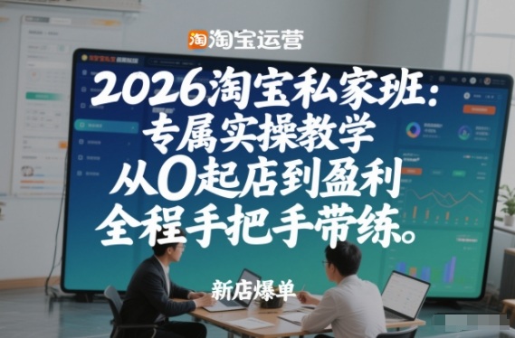 2026淘宝私家班:专属实操教学,从0起店到盈利,全程手把手带练-领学通