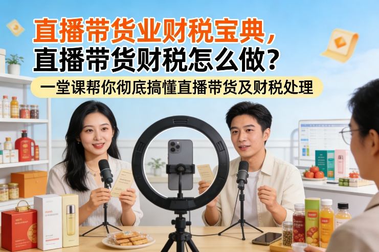 直播带货业财税宝典,直播带货财税怎么做?一堂课帮你彻底搞懂直播带货及财税处理-领学通