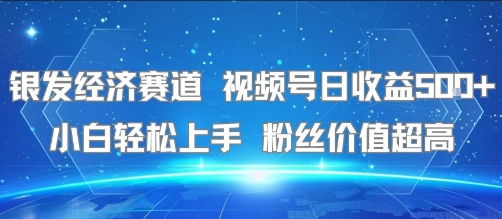 银发经济赛道 视频号日收益5张+ 小白轻松上手 粉丝价值超高-领学通