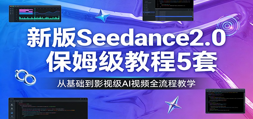 新版Seedance2.0保姆级教程5套:从基础到影视级AI视频全流程教学-领学通