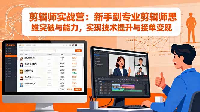 (16347期)剪辑师实战营:新手到专业剪辑师思维突破与能力,实现技术提升与接单变现-领学通