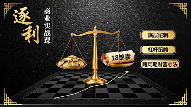 （16046期）《逐 利》商业实战课，底层逻辑、杠杆策略、18锦囊，跨周期财富心法-领学通