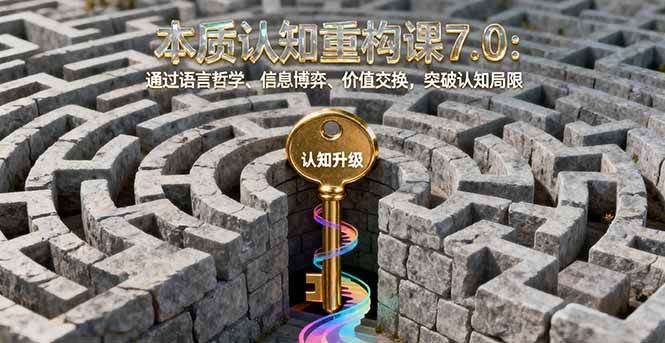 (16218期)本质认知重构课7.0:通过语言哲学、信息博弈、价值交换,突破认知局限-领学通