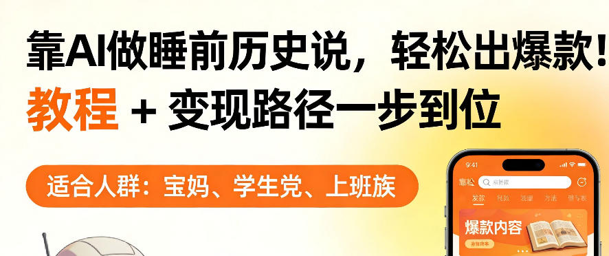 靠AI做睡前历史解说，轻松出爆款！教程+变现路径一步到位，单个视频收益1K+【揭秘】-领学通
