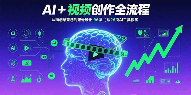 （15869期）AI+短视频创作全流程：从创意策划到账号增长，96节课(含26项AI工具教学)-领学通