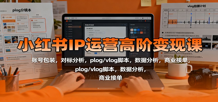 小红书IP运营高阶变现课:账号包装,对标分析,plog/vlog脚本,数据分析,商业接单-领学通