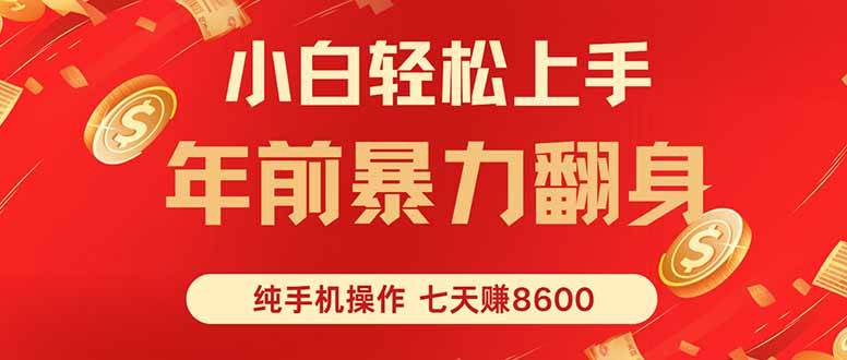 （16080期）七天狂赚8600，小白纯手机操作，日入1000+-领学通