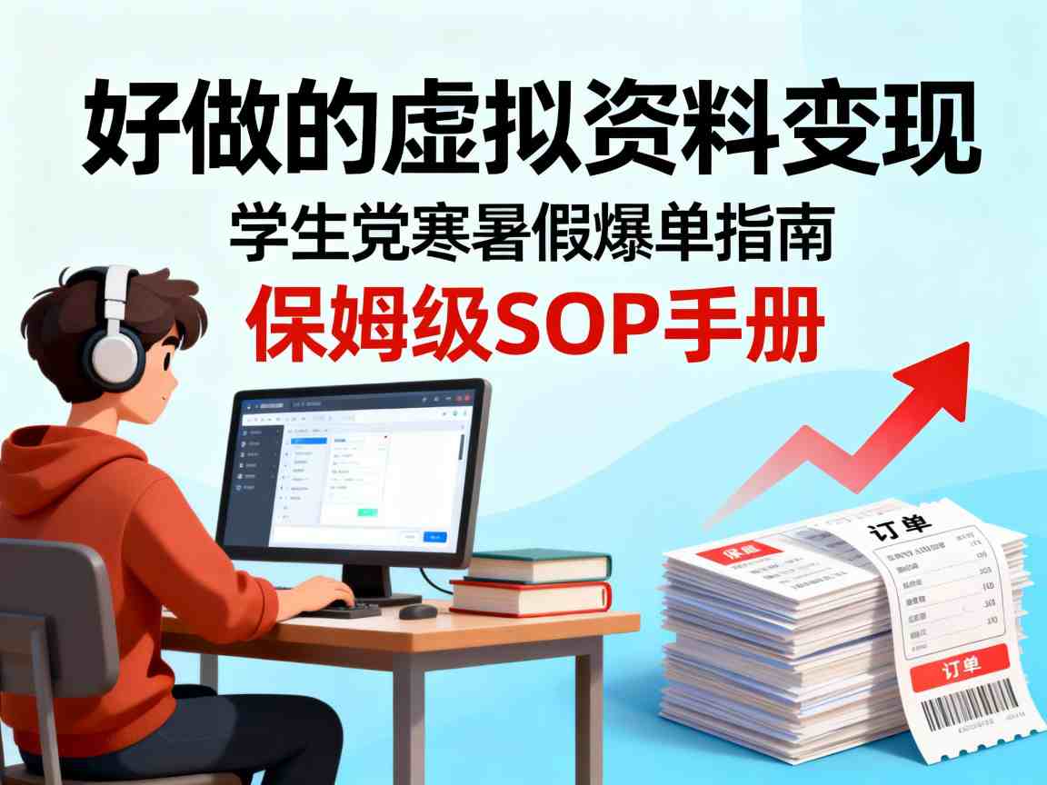 好做的虚拟资料变现,针对学生群体,寒暑假销量夸张【保姆级SOP手册】-领学通