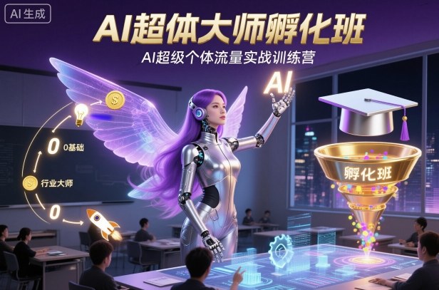 AI超体大师孵化班,AI超级个体流量实战训练营-领学通