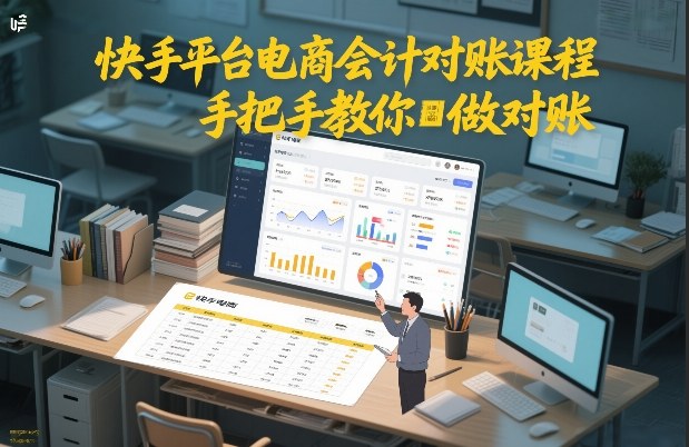 快手平台电商会计对账课程，手把手教你做对账-领学通