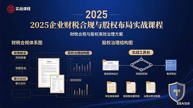 （15802期）2025企业财税合规与股权布局的实战课程：财税合规与股权高效治理方案-领学通