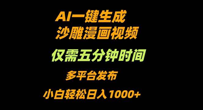 (16320期)AI一键生成沙雕动漫视频,只需5分钟,小白轻松日入1000+-领学通