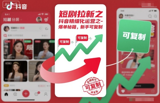 短剧拉新之抖音精细化运营之爆单秘籍,新手可复制-领学通