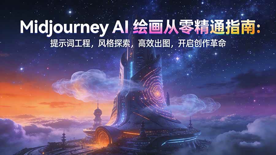 (17118期)Midjourney AI绘画从零精通指南:提示词工程,风格探索,高效出图,开启创作革命-领学通