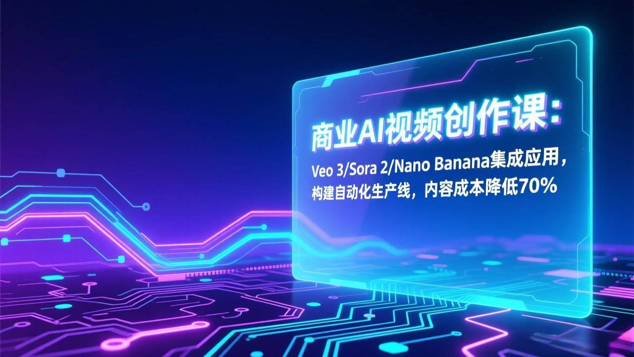 (17070期)商业AI视频创作课:Veo 3/Sora 2/Nano Banana集成应用,构建自动化生产线,内容成本降低70%-领学通