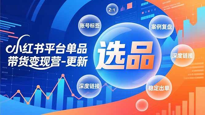 （16979期）小红书平台单品带货变现营-更新，极致选品、账号标签、案例复盘，深度链接，快速启动稳定出单-领学通