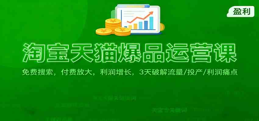 淘宝天猫爆品运营课:免费搜索,付费放大,利润增长,3 天破解流量/ 投产/利润痛点-领学通