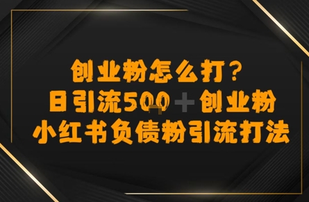 创业粉怎么打？小红书负债粉引流打粉，日引流500+精准创业粉-领学通