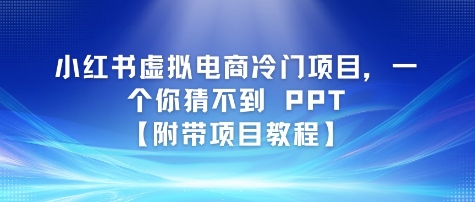 小红书虚拟电商冷门项目，一个你猜不到 PPT【附带项目教程】-领学通