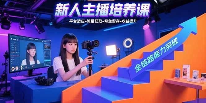 (15701期)新人主播培养课:平台适应-流量获取-粉丝留存-收益提升 全链路能力突破-领学通