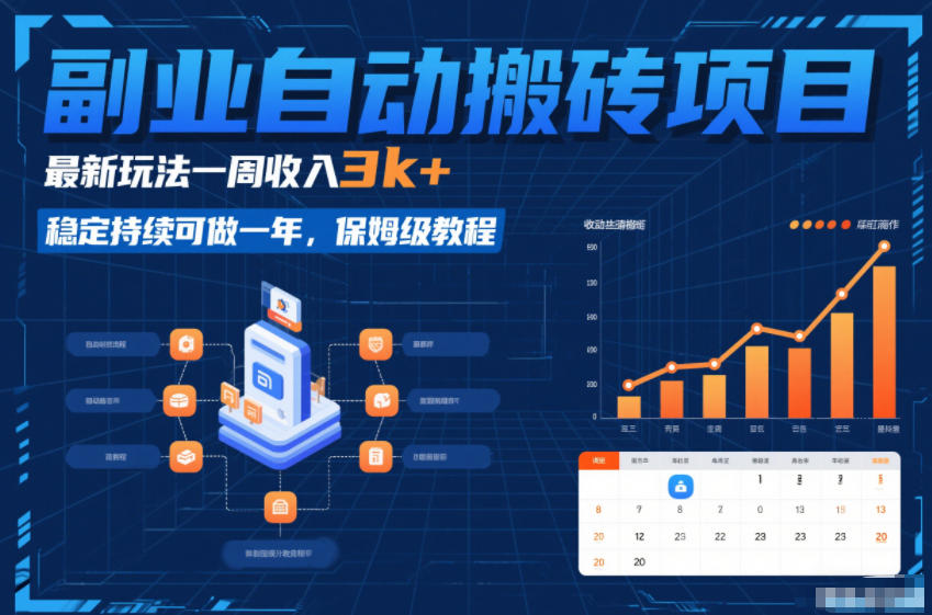 副业自动搬砖项目，最新玩法一周收入3k+，稳定持续可做一年，保姆级教程【揭秘】-领学通