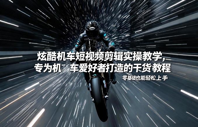 炫酷机车短视频剪辑实操教学,专为机车爱好者打造的干货教程,零基础也能轻松上手-领学通