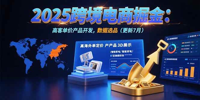 （15512期）2025跨境电商掘金：蓝海市场定位，高客单价产品开发，数据选品(更新7月)-领学通