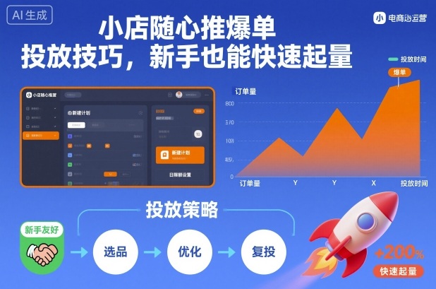 小店随心推爆单投放技巧,新手也能快速起量-领学通