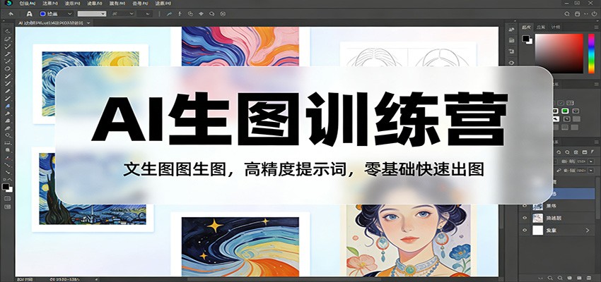 AI生图训练营：文生图图生图，高精度提示词，零基础快速出图-领学通