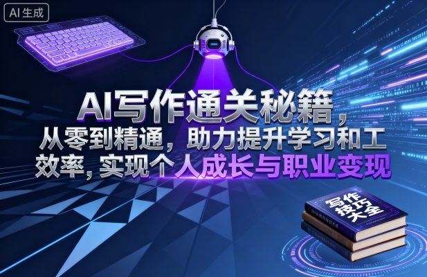 AI写作通关秘籍，从零到精通，助力提升学习和工作效率，实现个人成长与职业变现-领学通