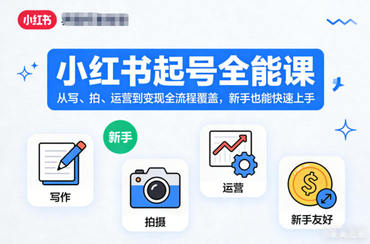 小红书起号全能课,从写、拍、运营到变现全流程覆盖,新手也能快速上手-领学通
