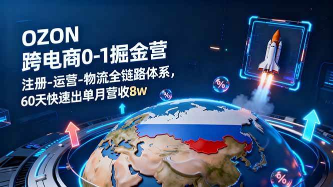 (16277期)OZON跨境电商0-1掘金营:注册-运营-物流全链路体系,60天快速出单月营收8w-领学通