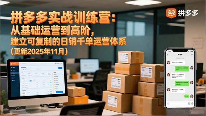 (16700期)拼多多实战训练营:从基础运营到高阶,建立可复制的日销千单运营体系(更新11月)-领学通