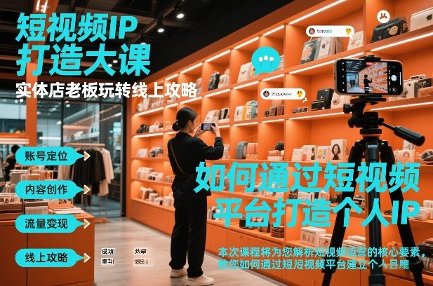 短视频ip打造大课，实体店老板玩转线上攻略-领学通
