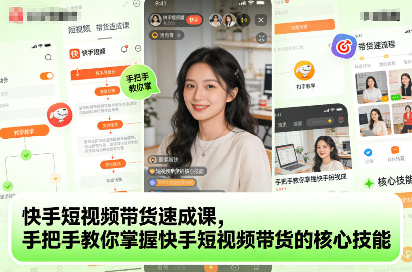 快手短视频带货速成课,手把手教你掌握快手短视频带货的核心技能-领学通