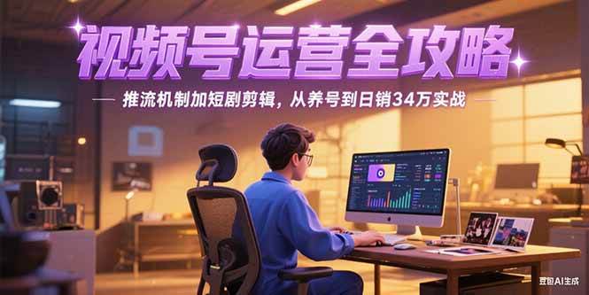 （15217期）2025视频号运营全攻略，推流机制加短剧剪辑，从养号到日销34万实战-领学通