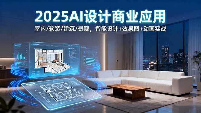 （16052期）2025AI设计商业应用：室内/软装/建筑/景观，智能设计+效果图+动画实战-领学通