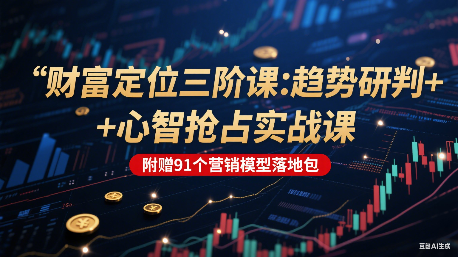 财富定位三阶：趋势研判 + 心智抢占实战课，附赠91个营销模型落地包-领学通