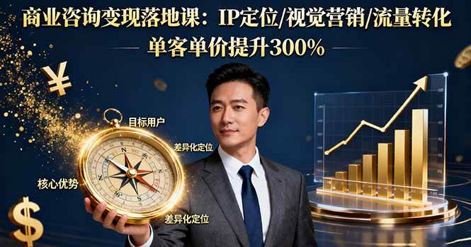 (16249期)商业咨询变现落地课:IP定位/视觉营销/流量转化,单客单价提升300%-领学通