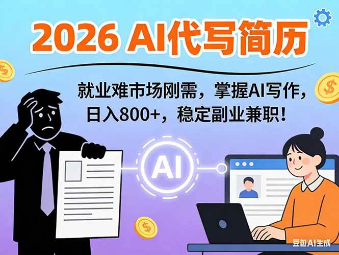 (17119期)AI代写简历,超暴利,用万能模板月入1-3万实战教程,2026年市场刚需!-领学通